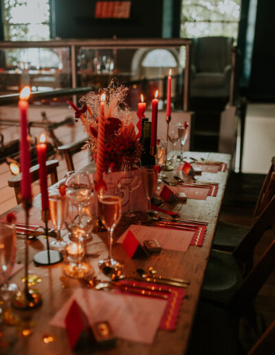 pink and red table styling